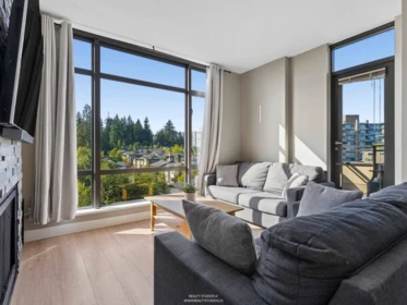 Living Room Photo of 901 9300 University Crescent, Burnaby, BC