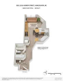 Basement Recreation Room Photo of 503 1216 Homer Street, Vancouver, BC