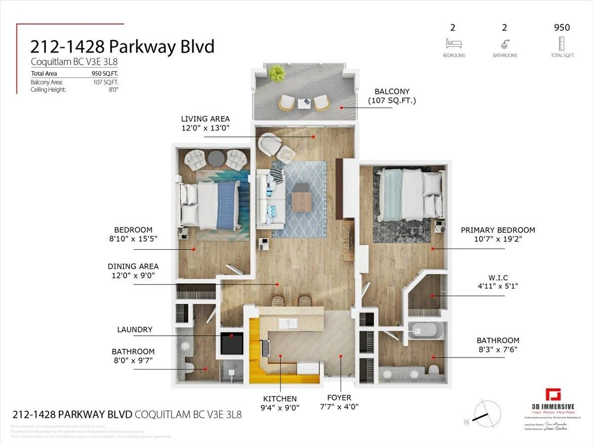 Exterior Rear Photo of 212 1428 Parkway Boulevard, Coquitlam, BC