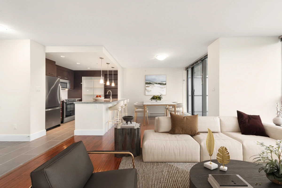 Living Room Photo of 705 2959 Glen Drive, Coquitlam, BC