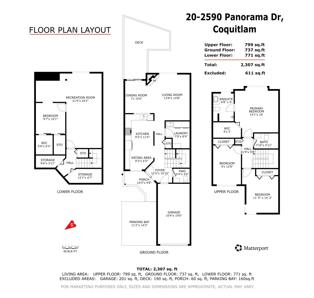 Exterior Rear Photo of 20 2590 Panorama Drive, Coquitlam, BC