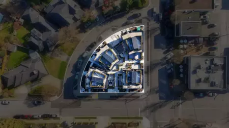 Aerial View of 3114 Woodbine Drive, North Vancouver, BC