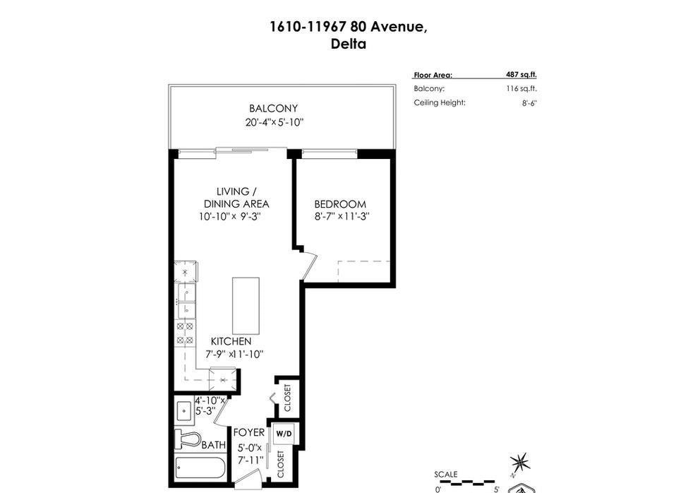 Kitchen Island Photo of 1610 11967 80 Avenue, Delta, BC