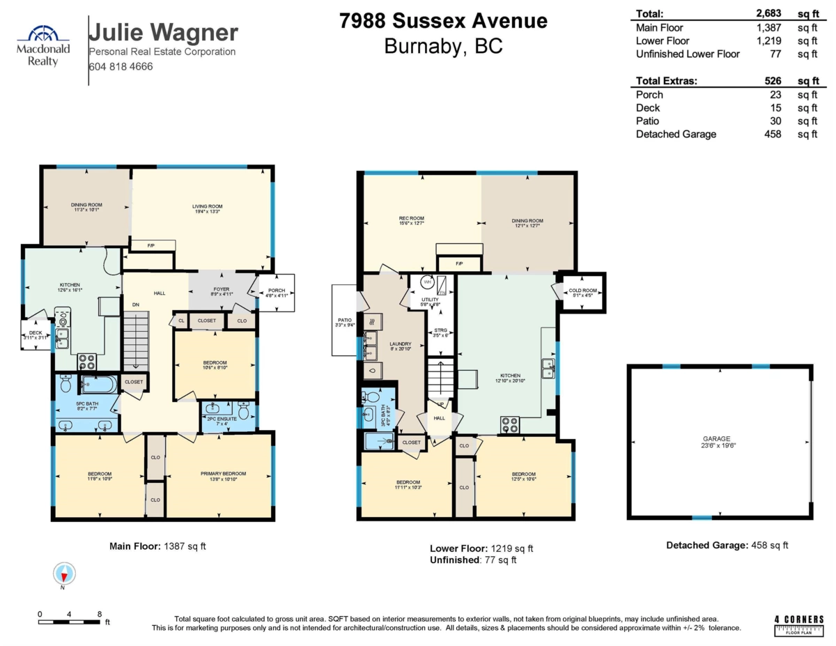 Aerial View of 7988 Sussex Avenue, Burnaby, BC