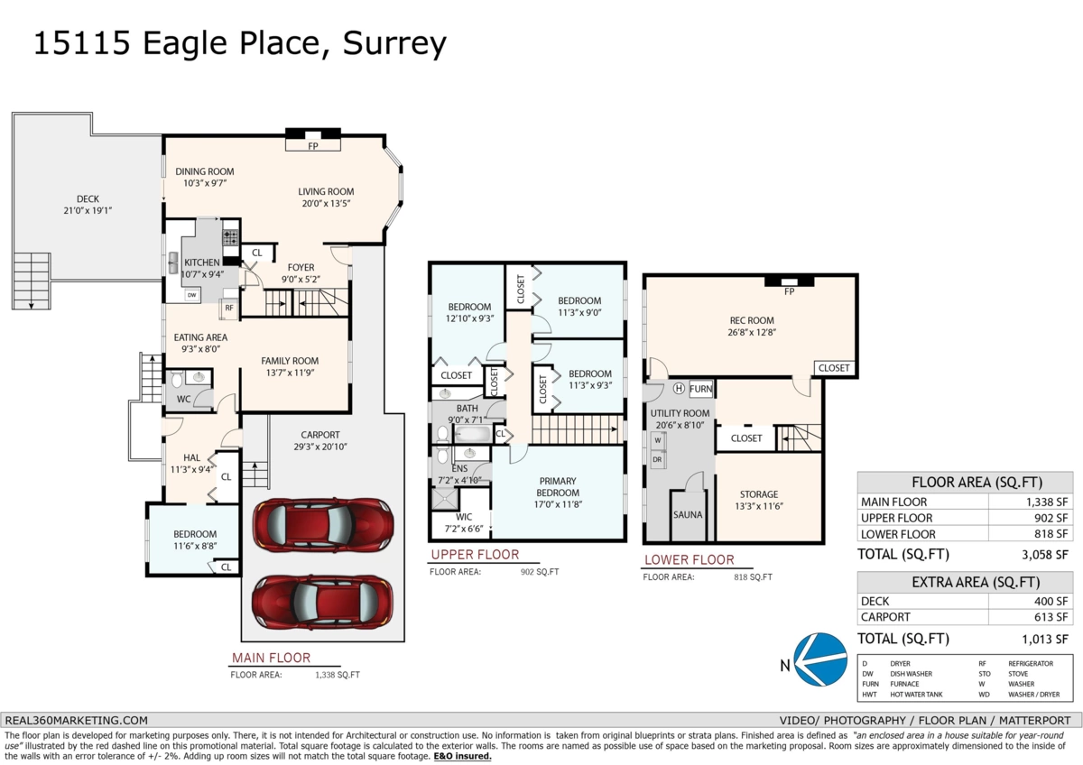Exterior Rear Photo of 15115 Eagle Place, Surrey, BC