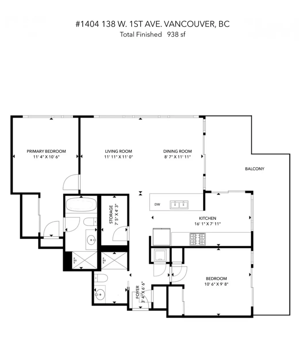 Hallway Photo of 1404 138 W 1st Avenue, Vancouver, BC