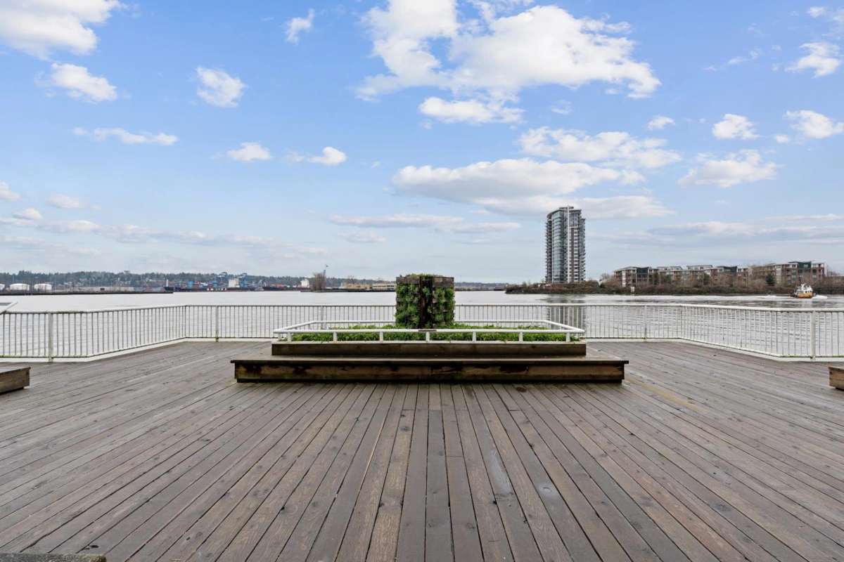 Aerial View of 107B 1210 Quayside Drive, New Westminster, BC