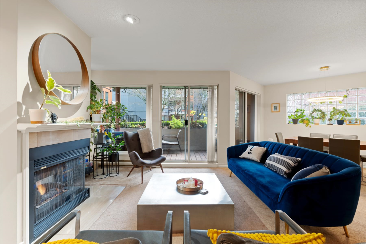 Living Room Photo of 107B 1210 Quayside Drive, New Westminster, BC