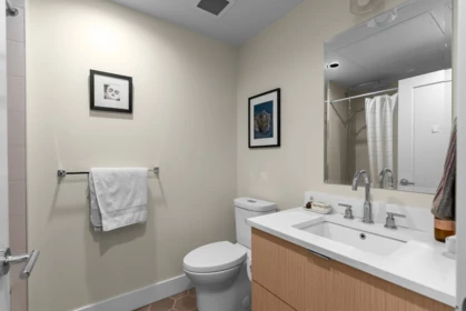 Powder Room Photo of 203 1496 Charlotte Road, North Vancouver, BC