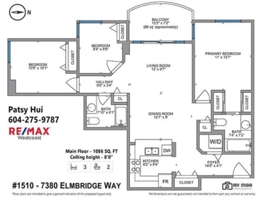 1510 7380 Elmbridge Way, Richmond, BC, Richmond — Apartment/Condo for sale