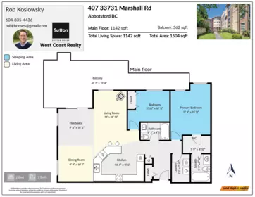 Aerial View of 407 33731 Marshall Road, Abbotsford, BC