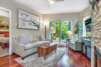 Living Room Photo of 202 1928 Nelson Street, Vancouver, BC