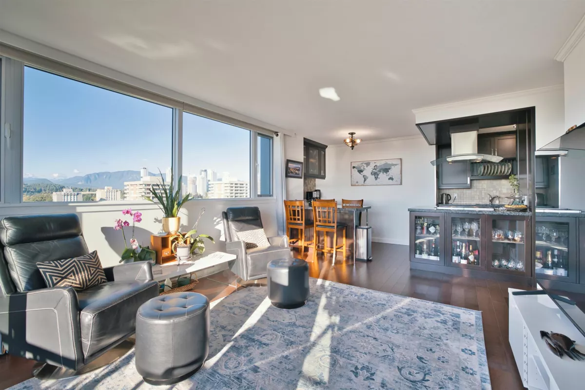 Living Room Photo of 2203 3980 Carrigan Court, Burnaby, BC