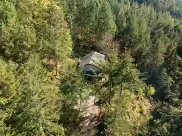 Aerial View of 1557 Whitesails Drive, Bowen Island, BC