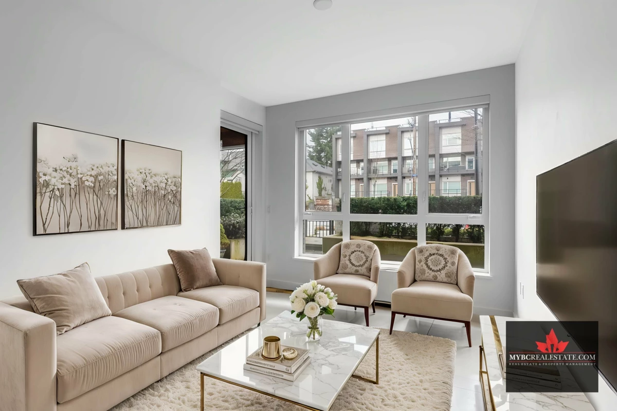 Living Room Photo of 102 747 E 3rd Street, North Vancouver, BC