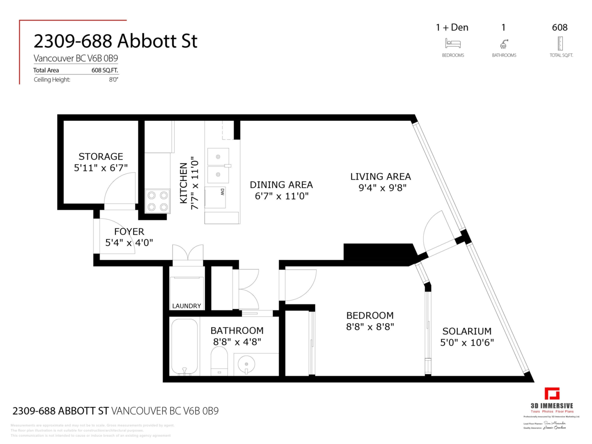 Exterior Rear Photo of 2309 688 Abbott Street, Vancouver, BC