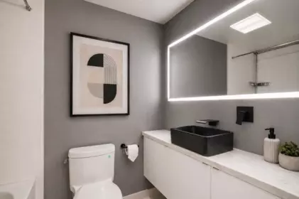 Guest Bathroom Photo of 201 3939 Knight Street, Vancouver, BC