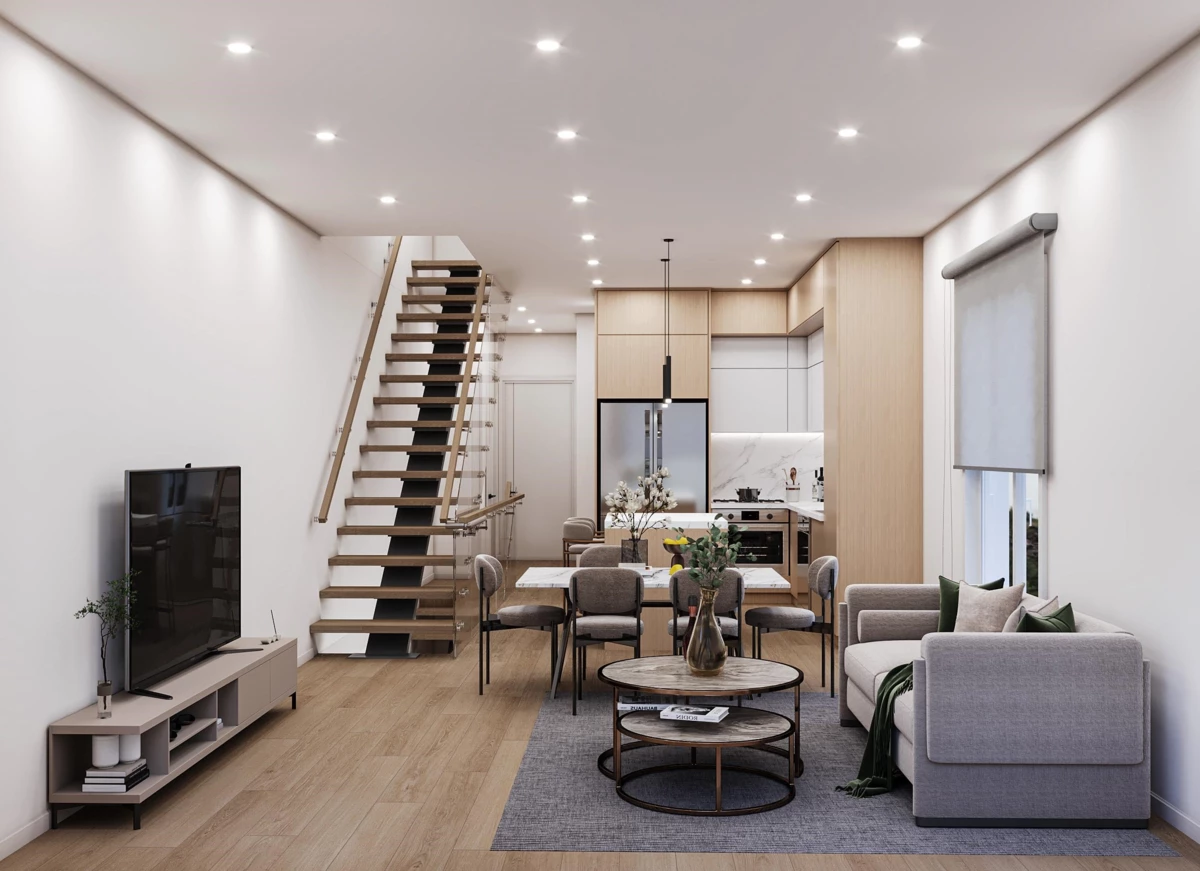 Living Room Photo of 101 1158 Dansey Avenue, Coquitlam, BC