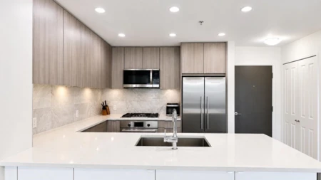 Kitchen Island Photo of 610 3289 Riverwalk Avenue, Vancouver, BC