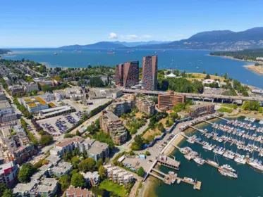 Aerial View of 304 1490 Pennyfarthing Drive, Vancouver, BC