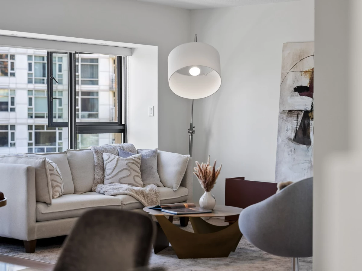 Living Room Photo of 602 1177 Pacific Boulevard, Vancouver, BC