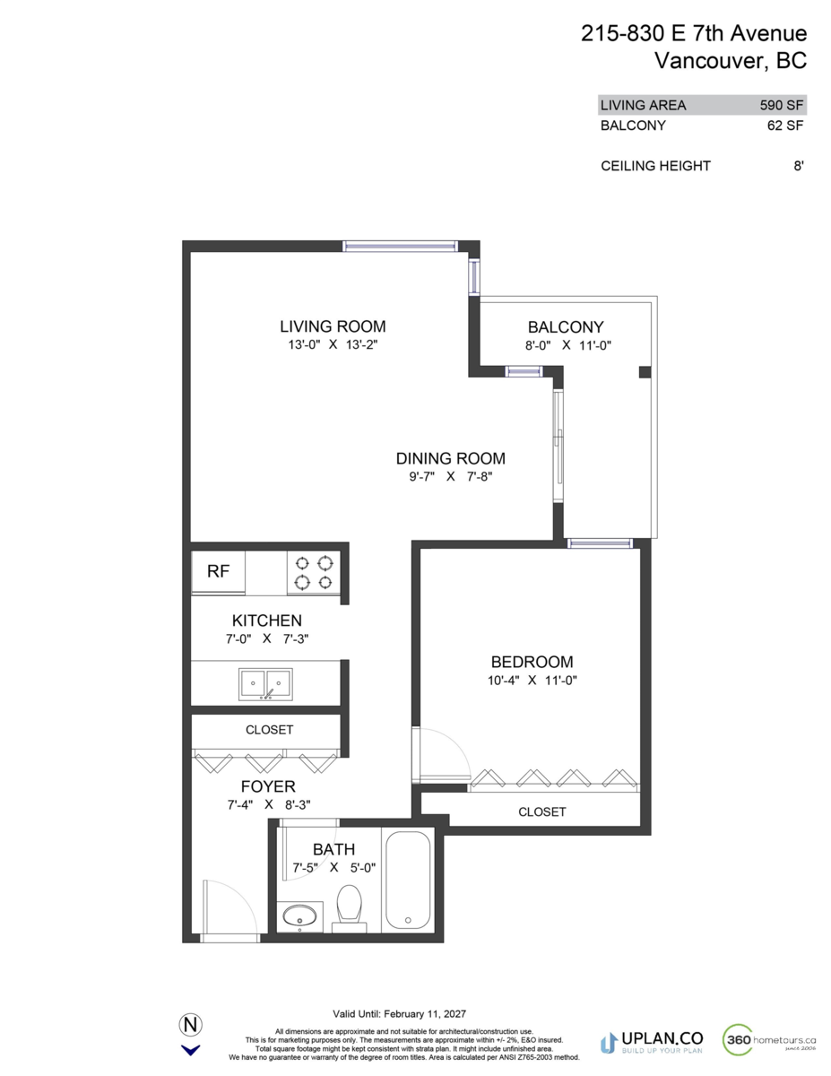 Living Room Photo of 215 830 E 7th Avenue, Vancouver, BC