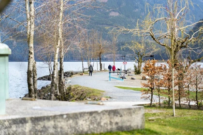 Aerial View of 312A 160 Esplanade Avenue, Harrison Hot Springs, BC