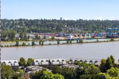 Aerial View of 1901 850 Royal Avenue, New Westminster, BC