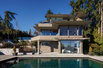 Aerial View of 3460 Rockview Place, West Vancouver, BC