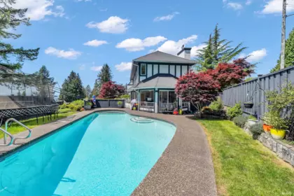 Aerial View of 111 Sandringham Crescent, North Vancouver, BC
