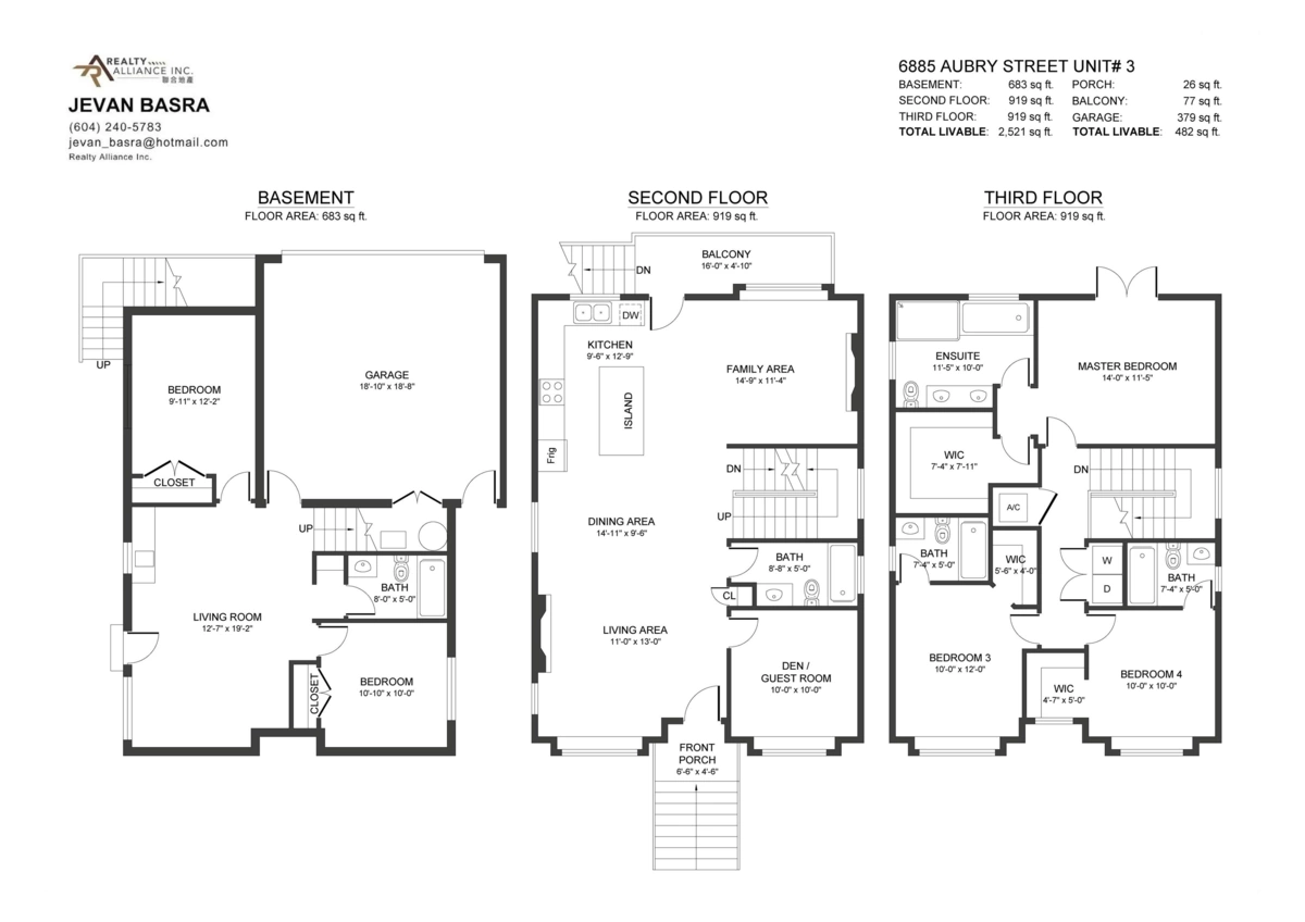 Family Room Photo of 3 6885 Aubrey Street, Burnaby, BC