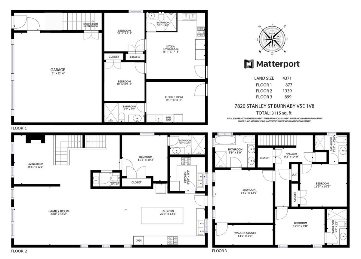 Aerial View of 7820 Stanley Street, Burnaby, BC