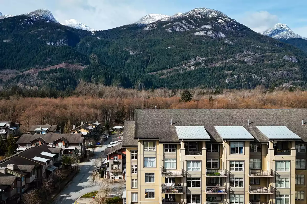 Exterior Rear Photo of 602 1211 Village Green Way, Squamish, BC