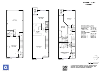 Aerial View of 3 9277 121 Street, Surrey, BC