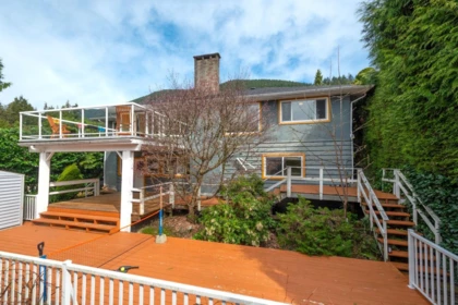 Aerial View of 647 Blueridge Avenue, North Vancouver, BC