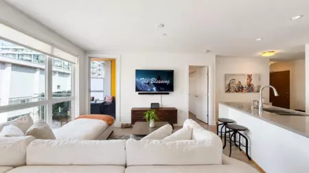 Family Room Photo of 608 8580 River District Crossing, Vancouver, BC