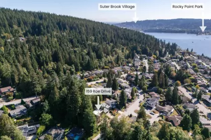 Aerial View of 159 Roe Drive, Port Moody, BC