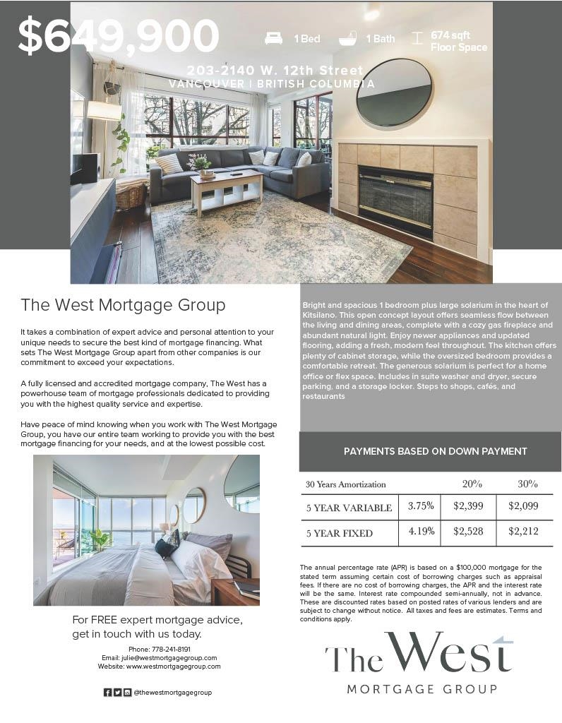 Garage Interior Photo of 203 2140 W 12th Street, Vancouver, BC