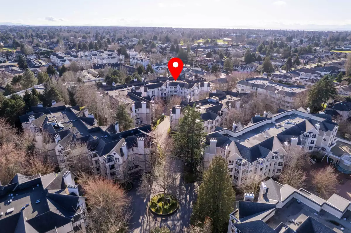 Aerial View of 321 7453 Moffatt Road, Richmond, BC