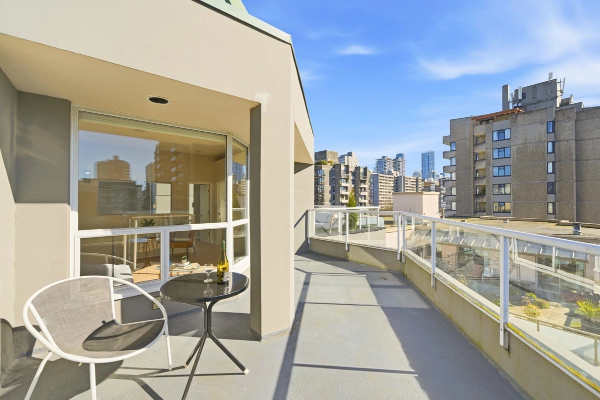 Aerial View of 702 1771 Nelson Street, Vancouver, BC