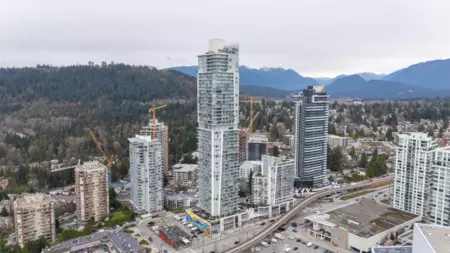Aerial View of 2005 567 Clarke Road, Coquitlam, BC