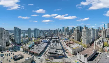 Aerial View of 2608 977 Mainland Street, Vancouver, BC
