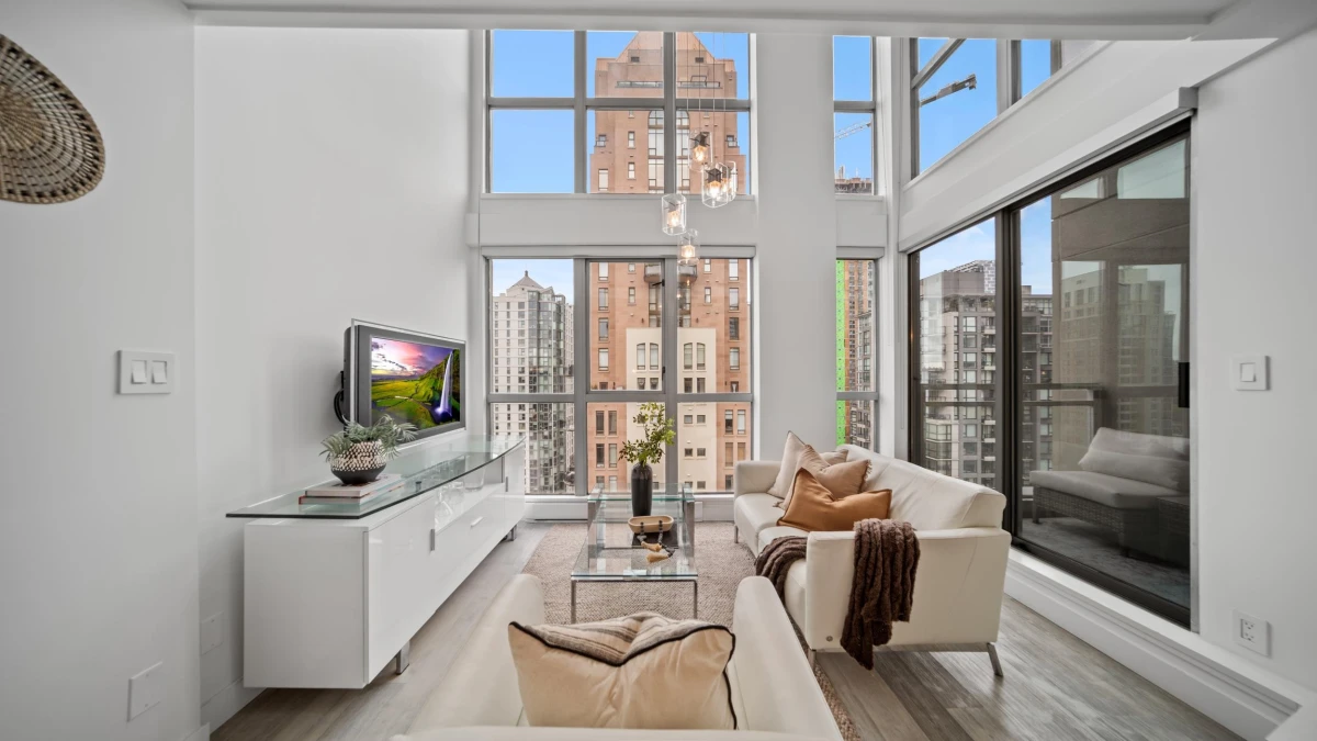 Living Room Photo of 1802 1238 Richards Street, Vancouver, BC