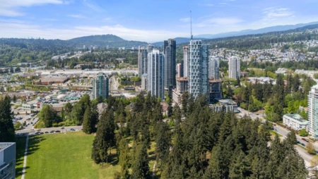 Aerial View of 2506 1178 Heffley Crescent, Coquitlam, BC