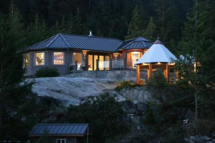 Aerial View of 10664 Wood Bay Heights Road, Halfmoon Bay, BC