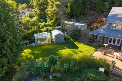 Aerial View of 351 Salal Road, Bowen Island, BC