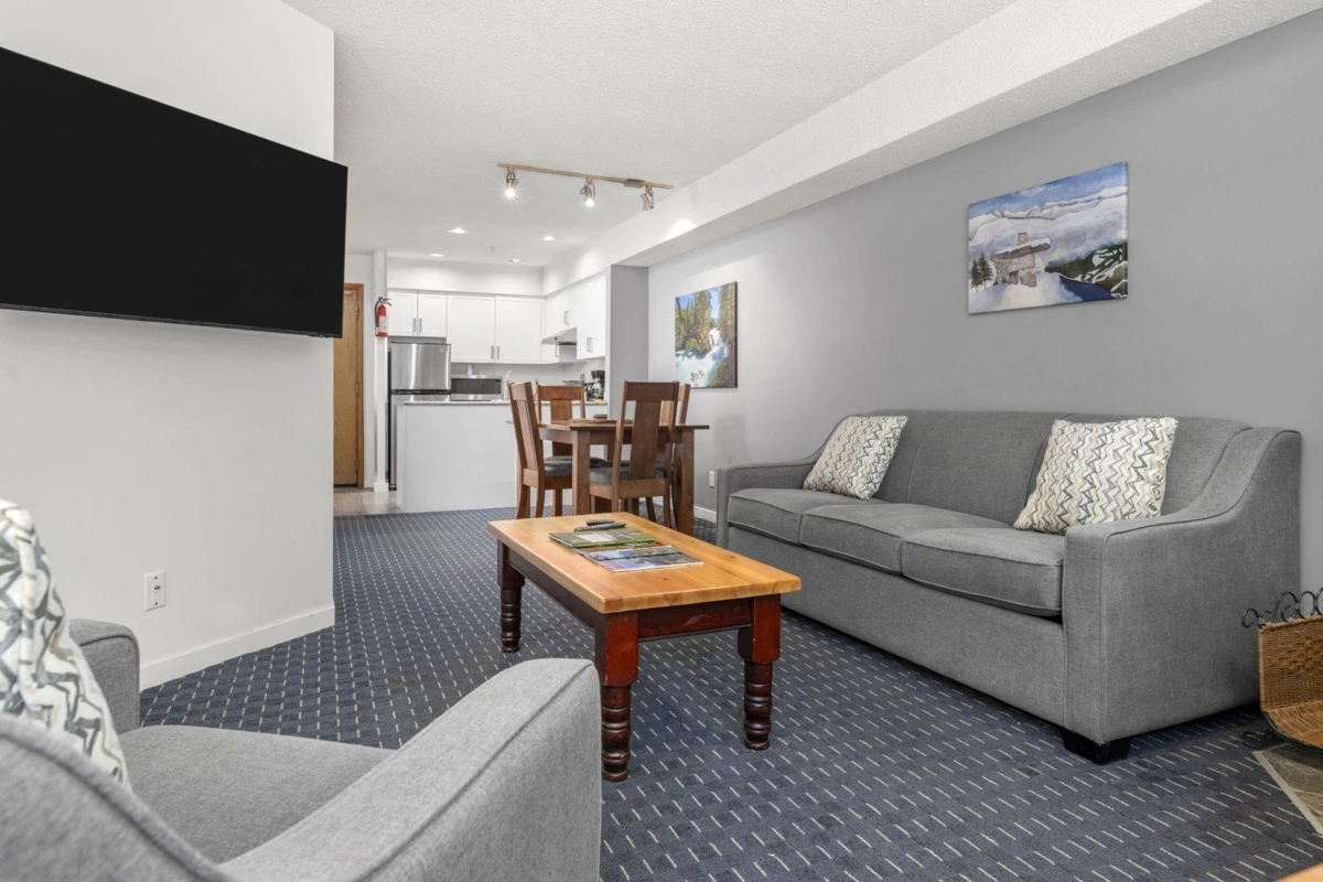 Living Room Photo of 125 2050 Lake Placid (Week 52) Road, Whistler, BC