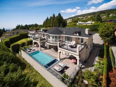 Aerial View of 1335 Chartwell Drive, West Vancouver, BC