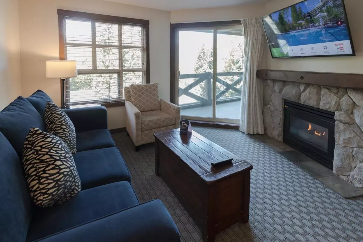 Living Room Photo of 431 4899 Painted Cliff Road, Whistler, BC