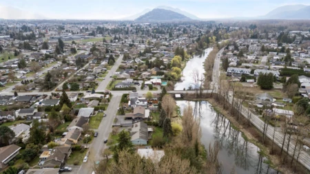Aerial View of 46589 Riverside Drive, Chilliwack, BC